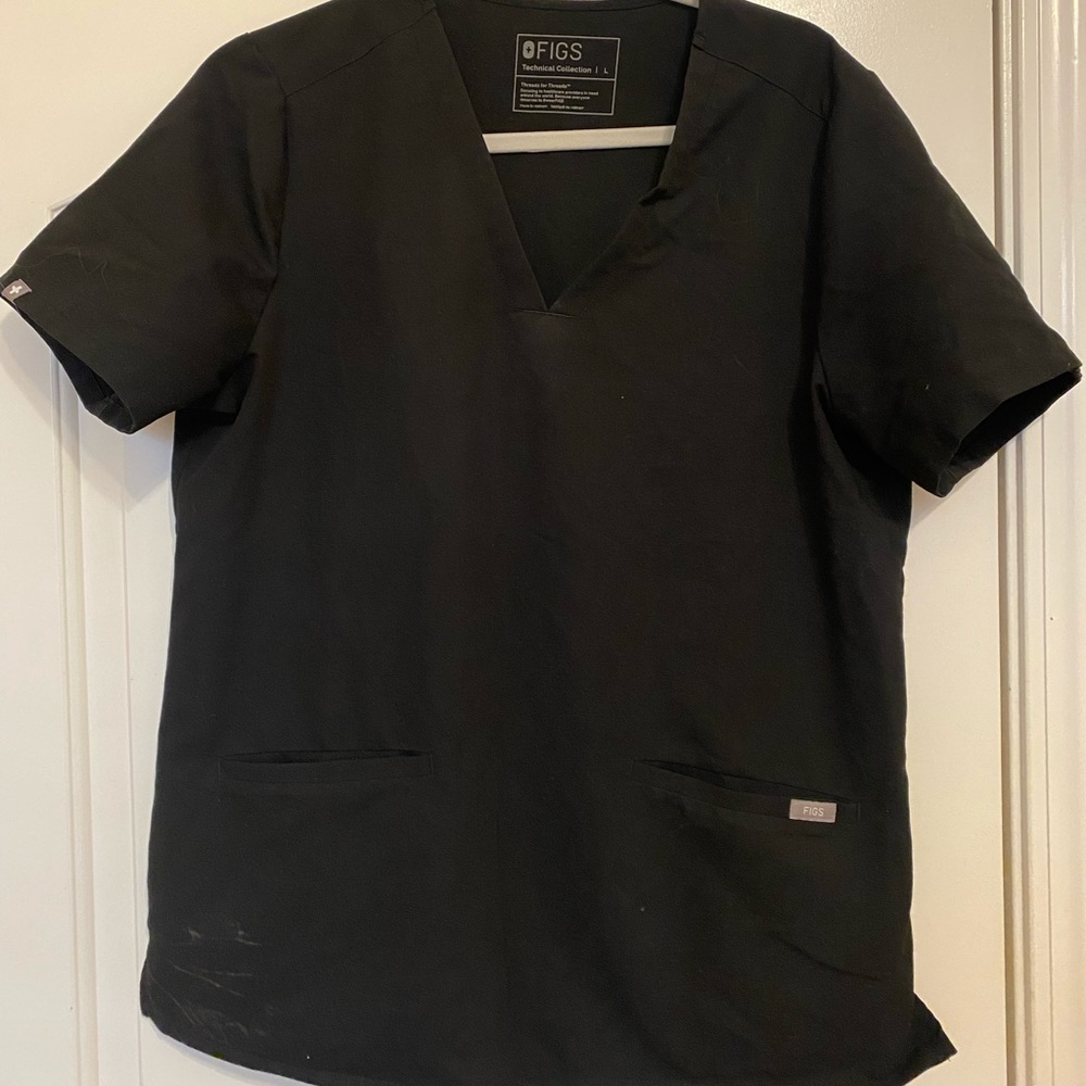 Black figs scrubs large top XL tall bottoms